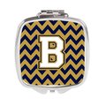 Carolines Treasures Letter B Chevron Navy Blue and Gold Compact Mirror CJ1057-BSCM